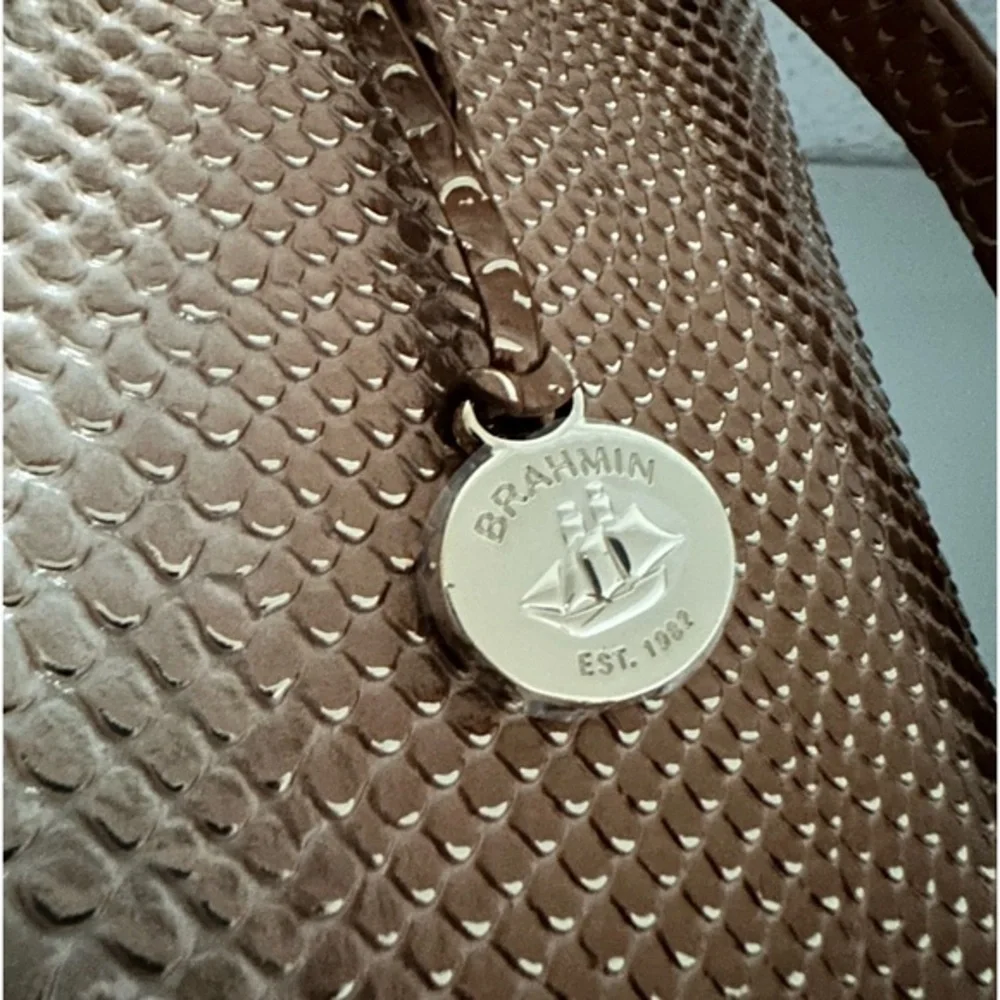 NWT‎ BRAHMIN DUXBURY SATCHEL CROC-EMBOSSED LEATHER SHOULDER BAG